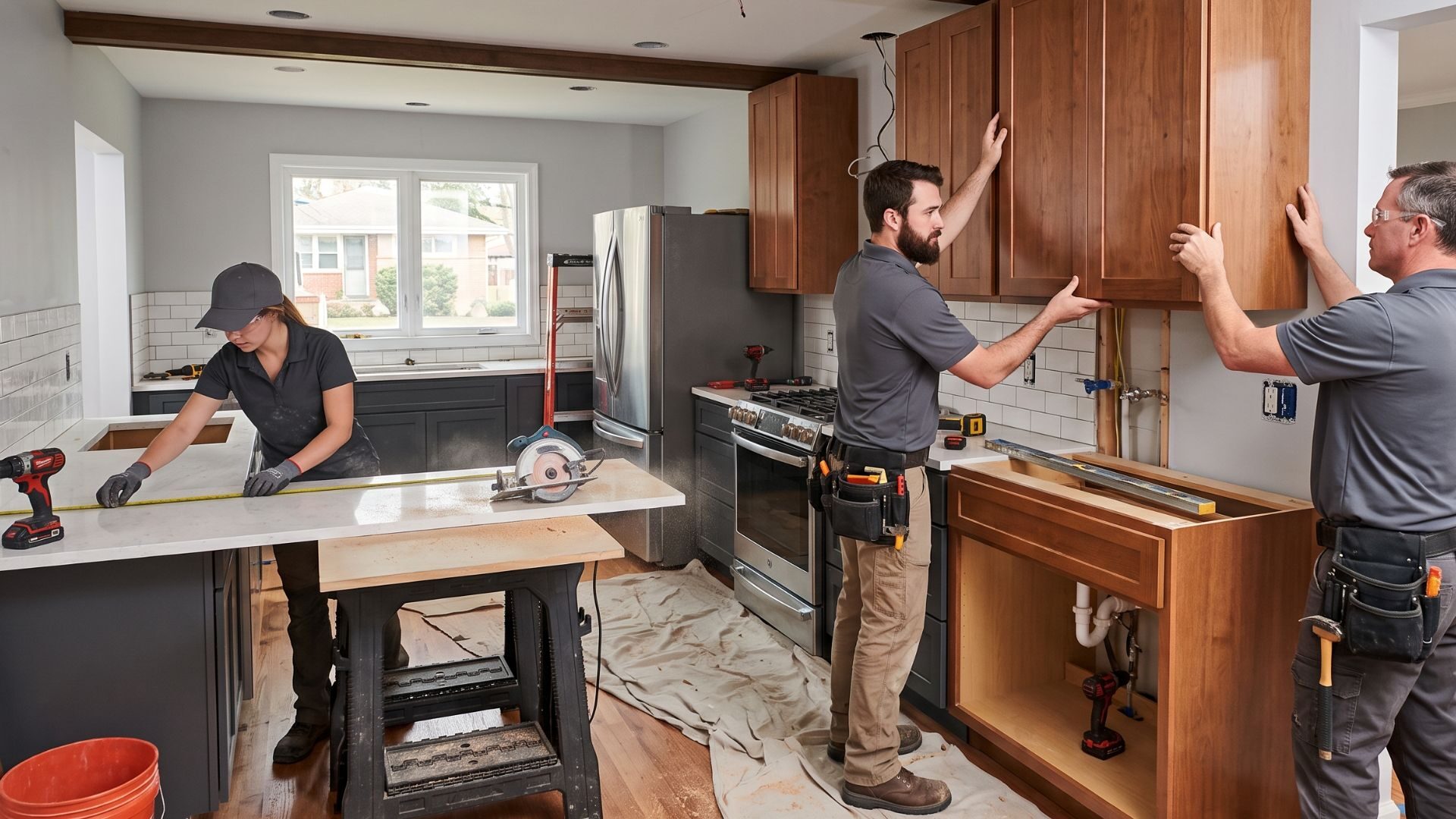 professional installation of a kitchen remodel